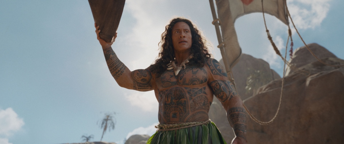 Dwayne Johnson as Maui in Disney's live-action MOANA.