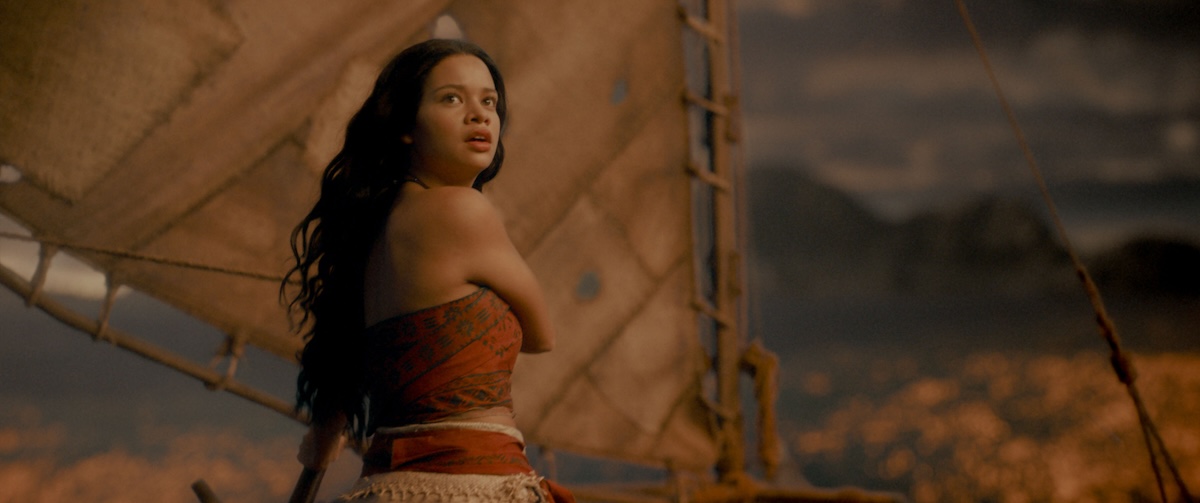 Catherine Laga'aia as Moana in Disney's live-action MOANA.