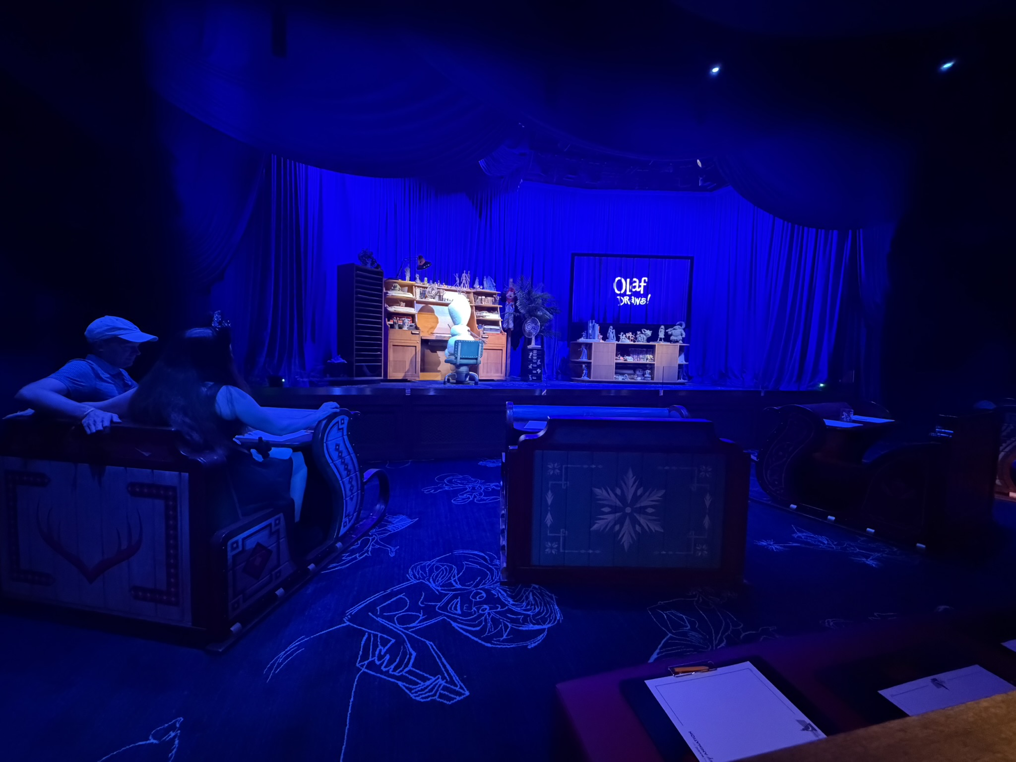 Olaf Draws! themed seating sections