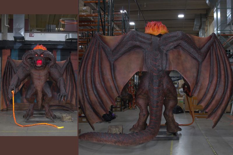 Giant Balrog figure from Lord of the Rings movie
