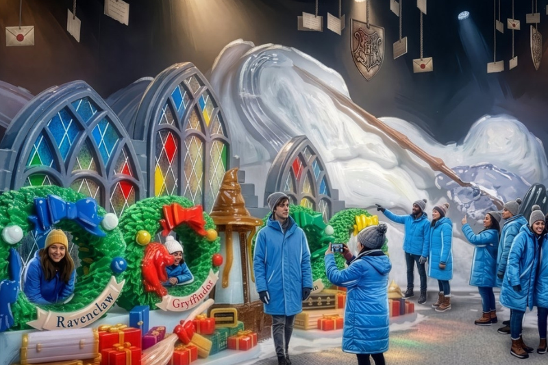rendering of concept harry potter ice sculptures zoomed in