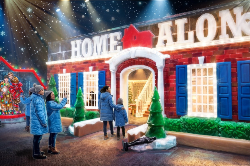 rendering of concept home alone ice sculptures