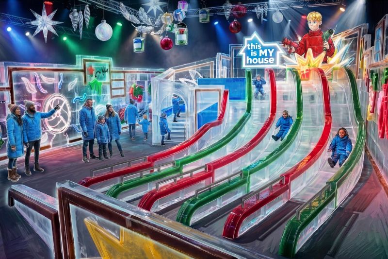 rendering of concept home alone ice slides