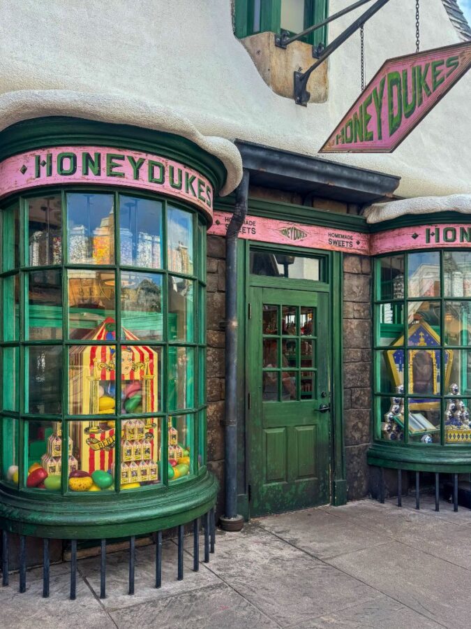 Exterior of Honeyduke candy shop Hogsmeade Village