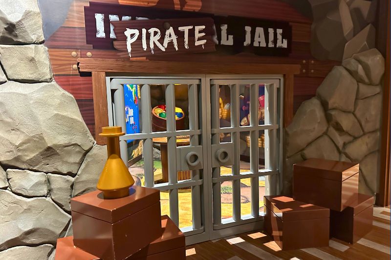 Pirate Jail play area in Pirate Island Hotel lounge and lobby