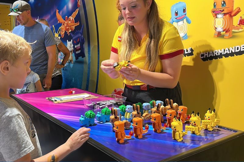 Kids at table selecting Pikachu smart play at Legoland Florida