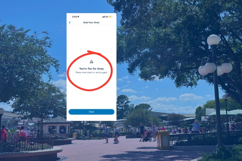 Mobile ordering location restriction screenshot