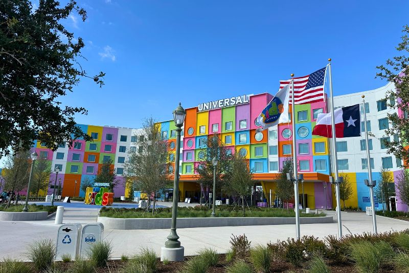 Theme park entrance seen from Universal Kids Resort Hotel