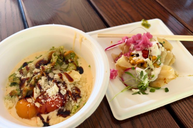 Basil Pesto Chicken Dumpling and Street Corn-style Epcot Food and Wine Festival 