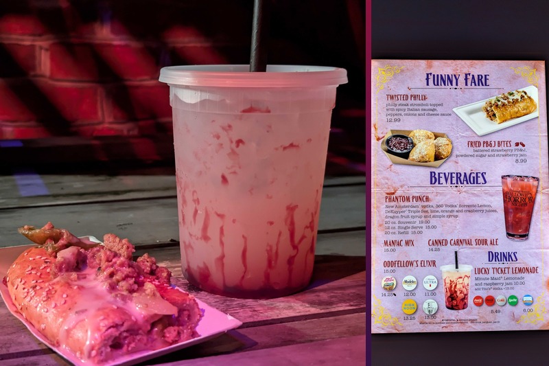 menu next to Twisted Philly, a $12.99 Philly steak stromboli topped with spicy Italian sausage, peppers, onions and cheese sauce, along with a Lucky Ticket Lemonade