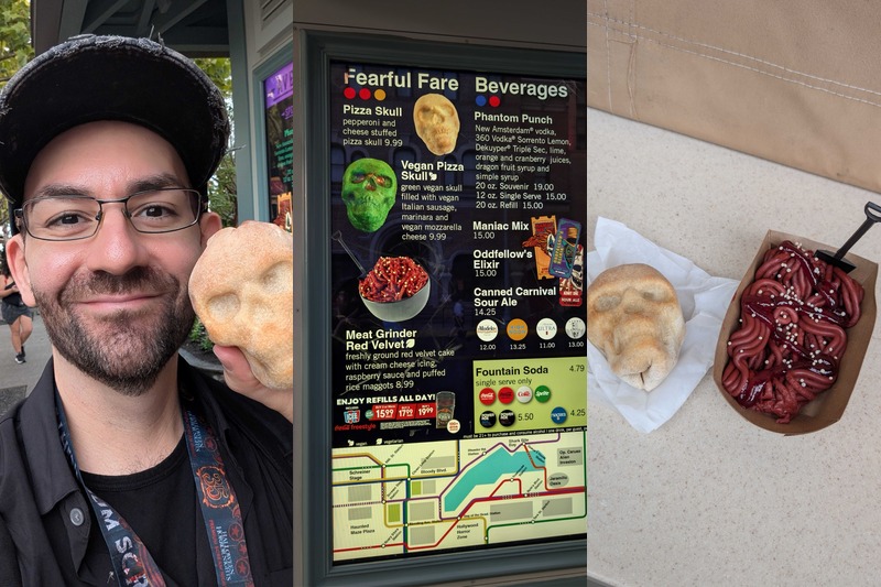 New York area food at Halloween Horror Nights with Philip Hernandez