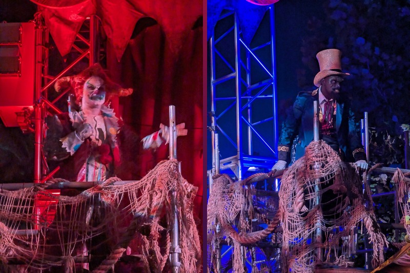 Jack and Dr. Oddfellow appear at the entrance Halloween Horror Nights Orlando
