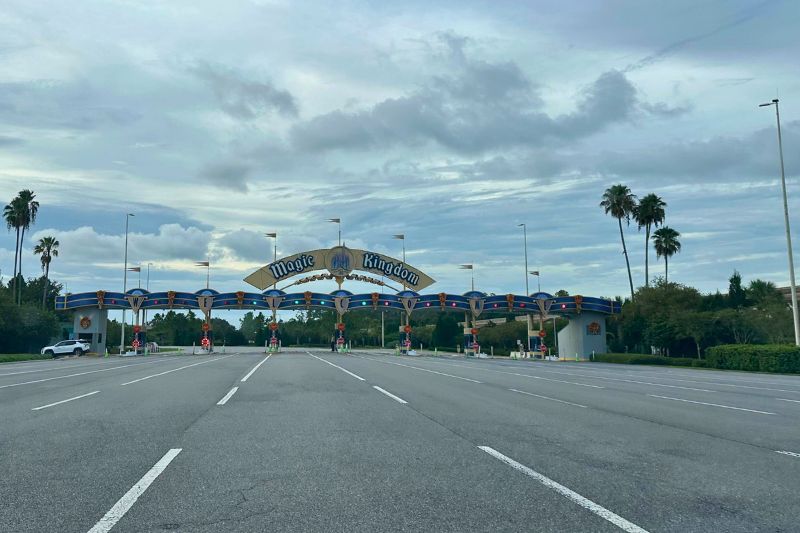 Magic Kingdom parking entrance during Mickey's Not-So-Scary Halloween Party