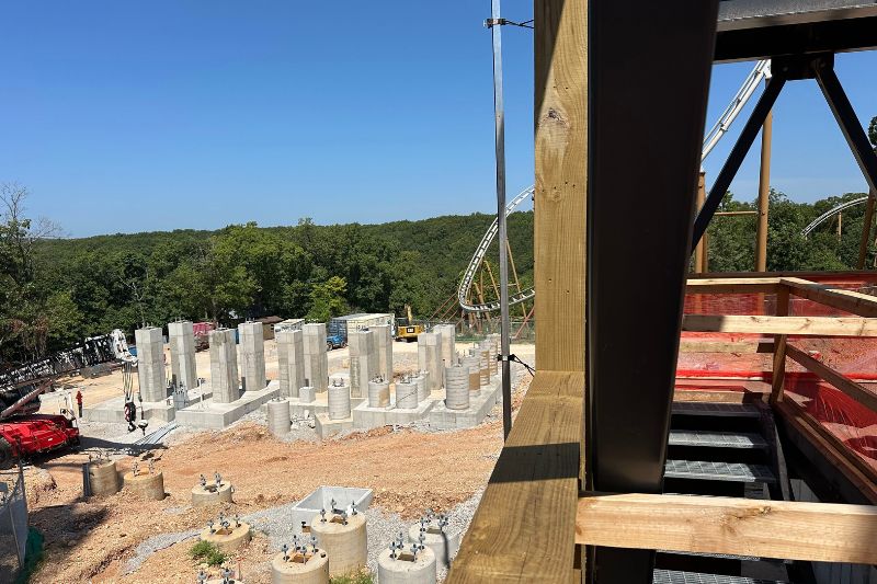 Miner's Mountain Express Silver Dollar City footers construction