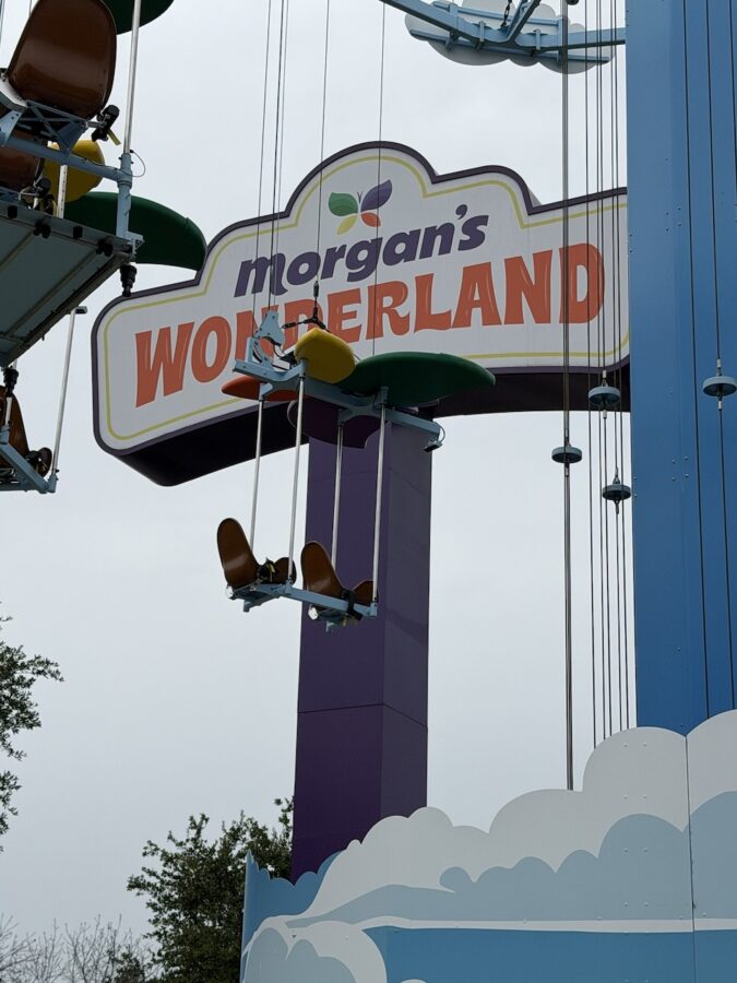 Morgan's Wonderland sign and flight ride 