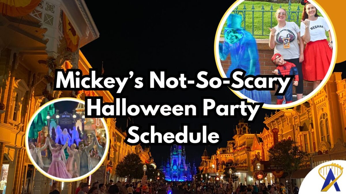 Schedule for tonight's mickey's not so scary Halloween Party