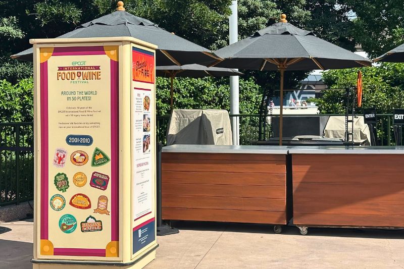 Signage celebrating 30 years Epcot International Food & Wine Festival