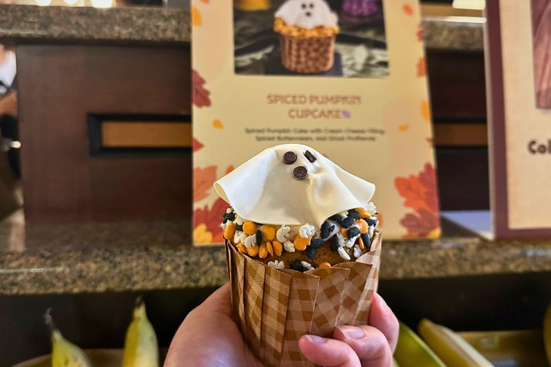 holding a Spiced Pumpkin Cupcake at Contempo Cafe Disney's Contemporary 