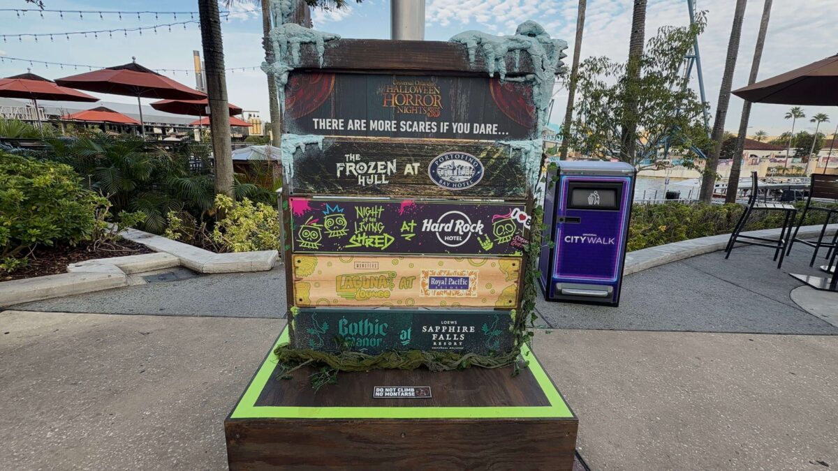 Universal Orlando Hotels Halloween bars advertisement at CityWalk