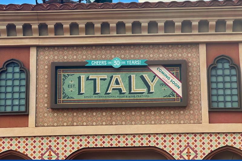 Italy booth sign celebrating 30 years Epcot International Food & Wine Festival