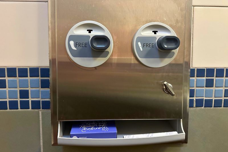 Free menstruation products at Epcot dispenser