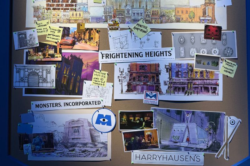 Monstropolis concept art and logos at D23