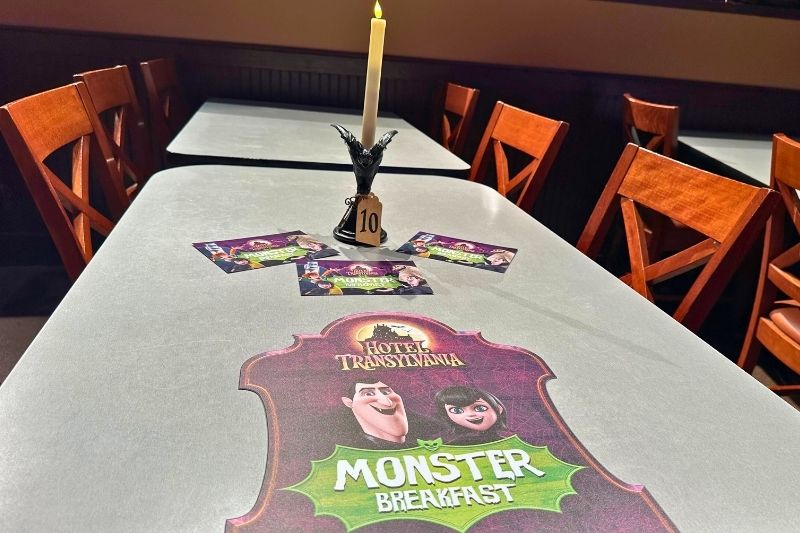table decorations Hotel Transylvania Breakfast at SeaWorld Orlando