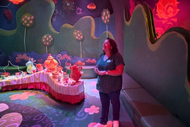 Alice in Wonderland play area with Disney representative 