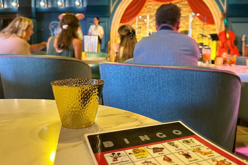 Disney Bingo card at Hurly-Burly Disney's BoardWalk