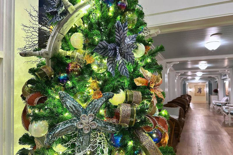 Disney's Beach Club Resort small Christmas tree in Solarium