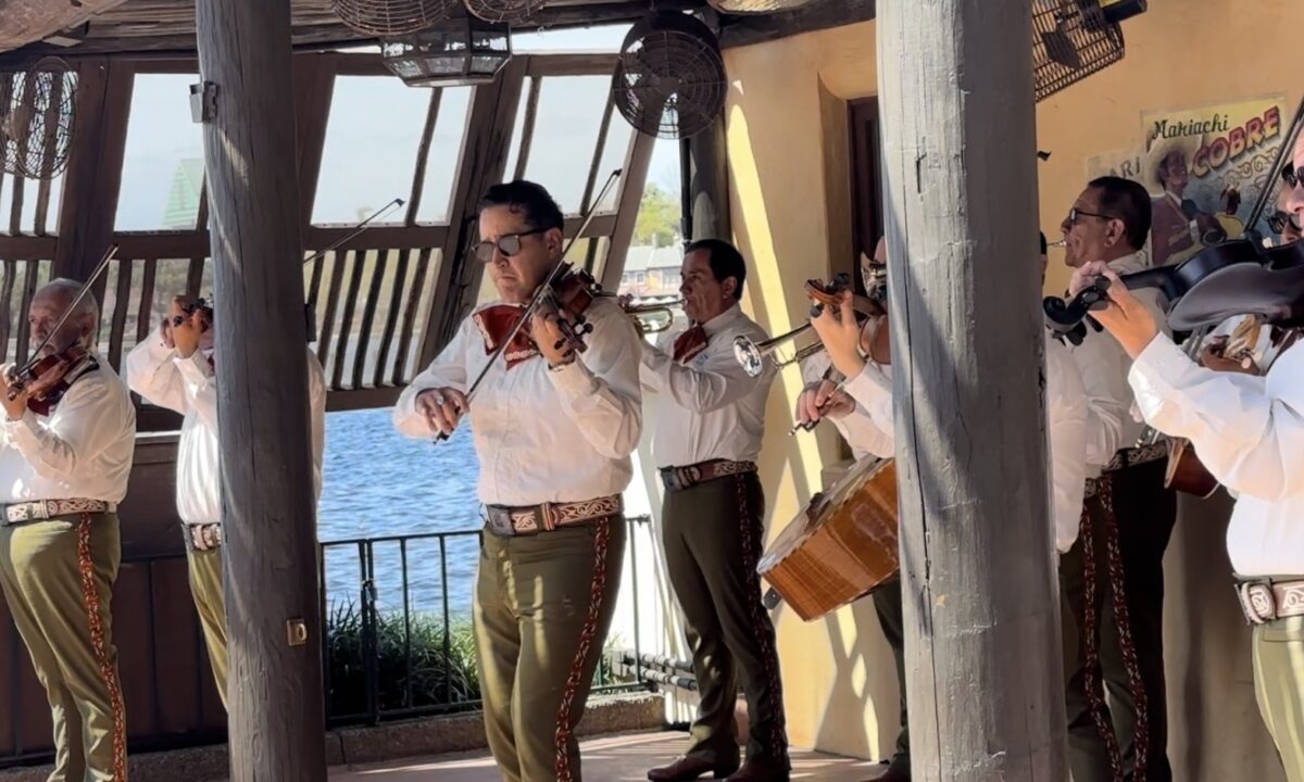 Mariachi Cobre at Epcot at outdoor performance venue