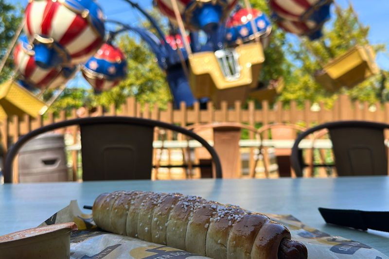 Pretzel Dog and ride at Silver Dollar City