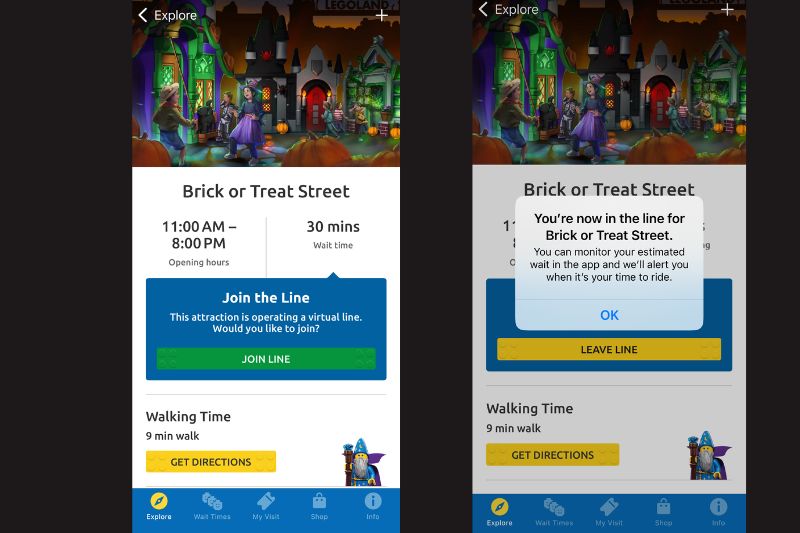 Screenshot of Brick or Treat Street in the Legoland Florida app