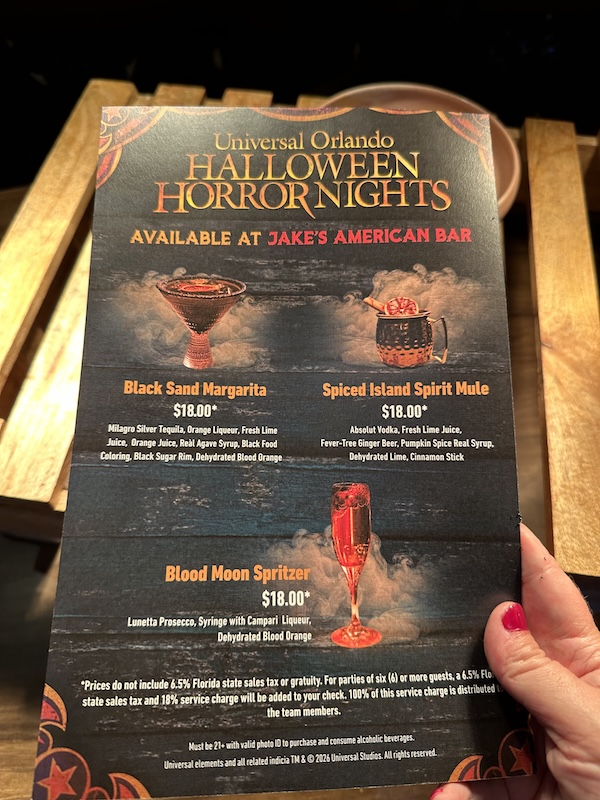 Laguna Lounge menu
