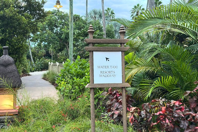 Water taxi sign at Royal Pacific 