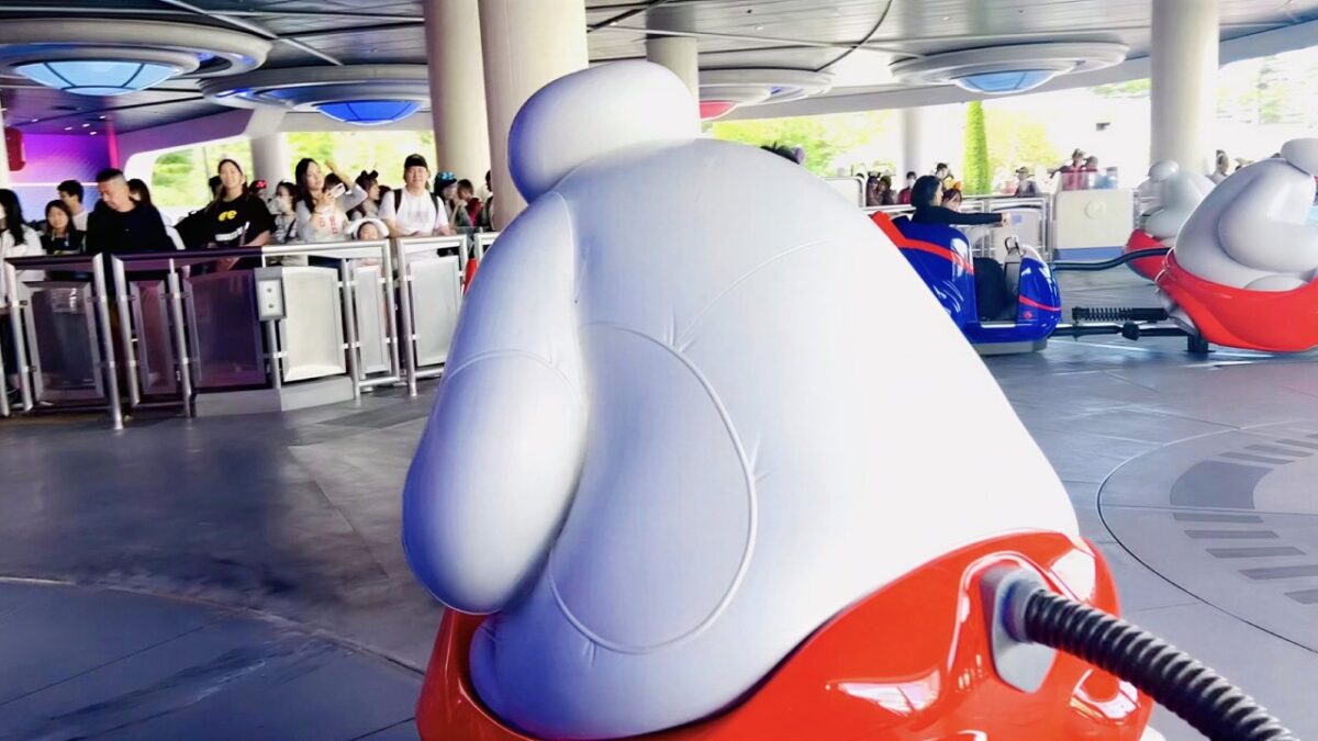 POV in the ride vehicle of The Happy Ride with Baymax
