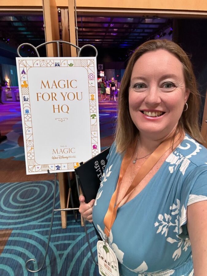 Dani Meyering attending a June 2024 media event at Walt Disney World selfie style photo