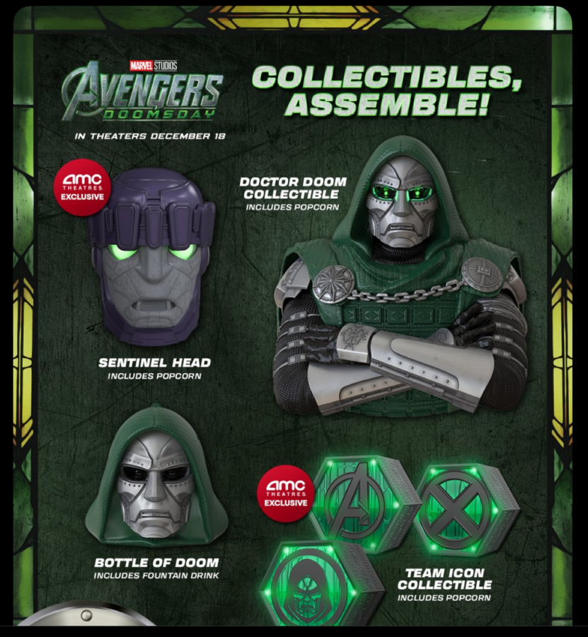 "Avengers: Doomsday" items that will be for sale at AMC Theatres. Image courtesy of AMC Theatres.