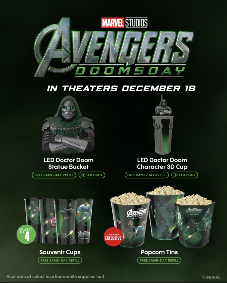 "Avengers: Doomsday" items that will be available at Cinemark. Image courtesy of Cinemark.