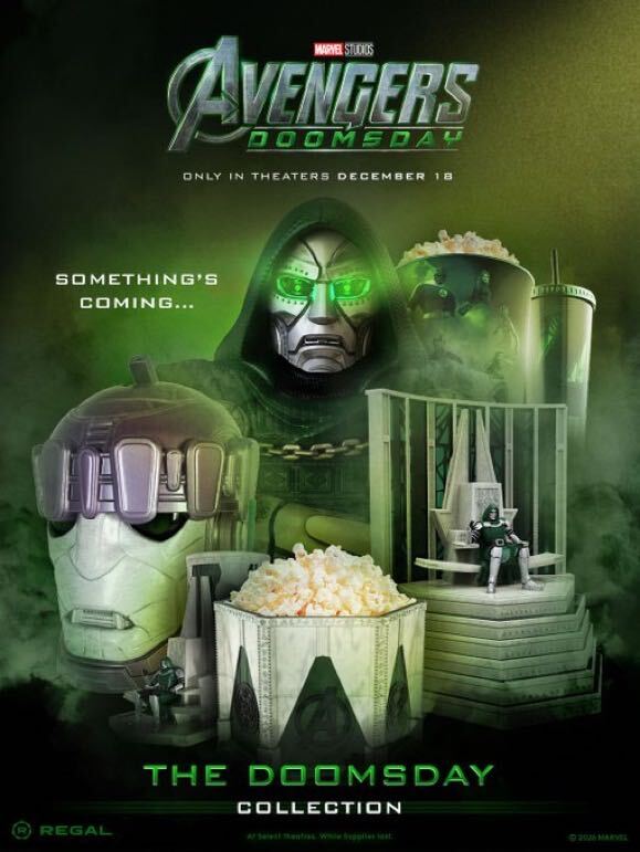 "Avengers: Doomsday" items that will be for sale at Regal Cinemas. Image courtesy of Regal.