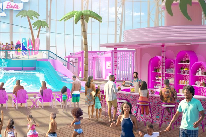 Mattel Wonder Barbie waterslide and bar concept right zoom