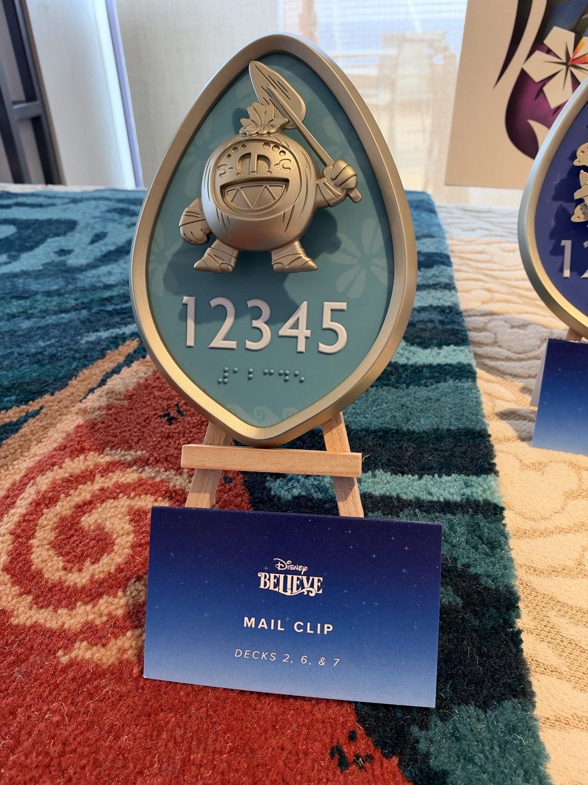 Moana stateroom hallway carpet and mail clip Disney Believe reveal cruise 