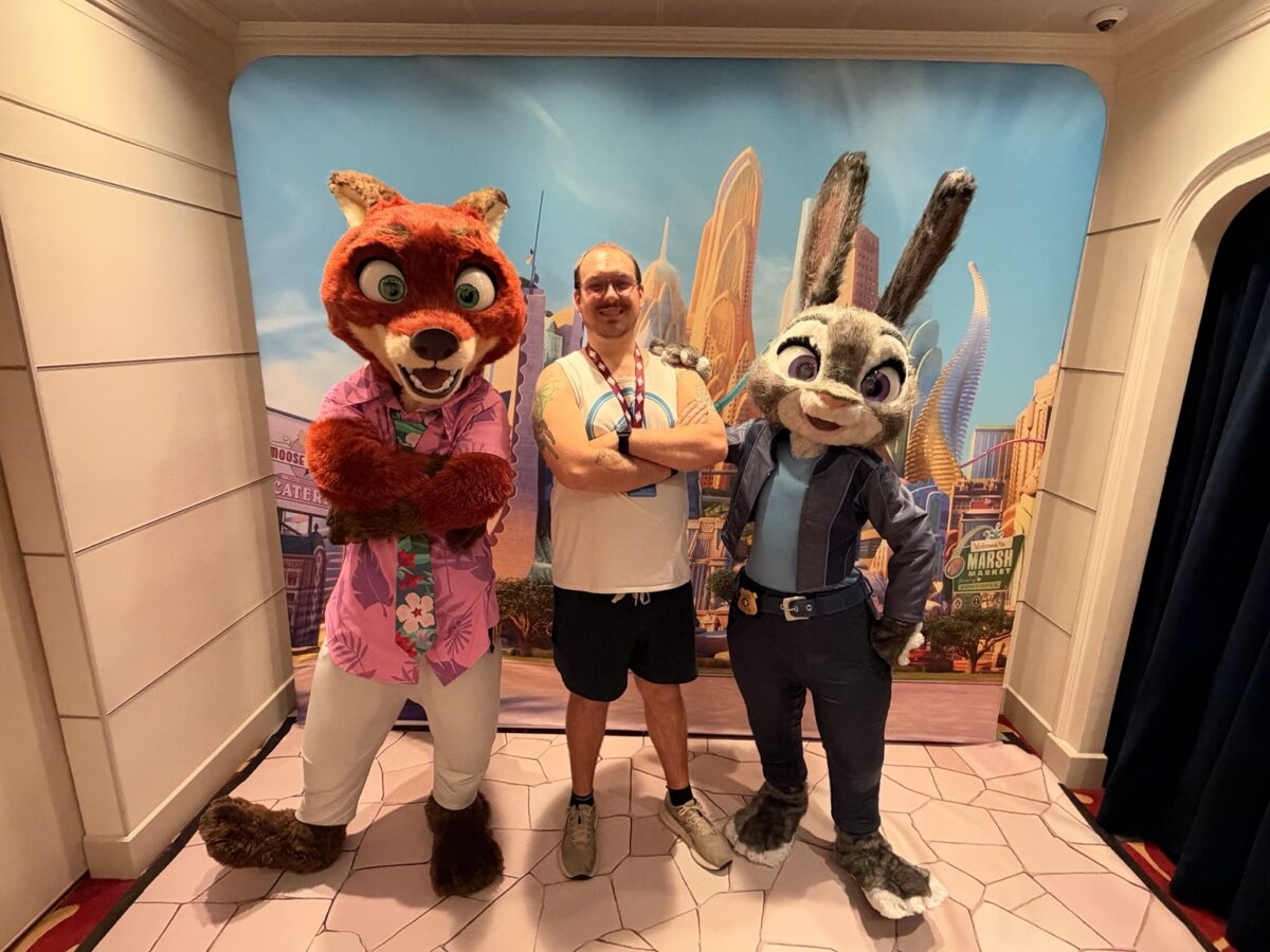 Nick Wilde and Judy Hopps aboard Disney Believe reveal cruise - Photo by Matt Roseboom