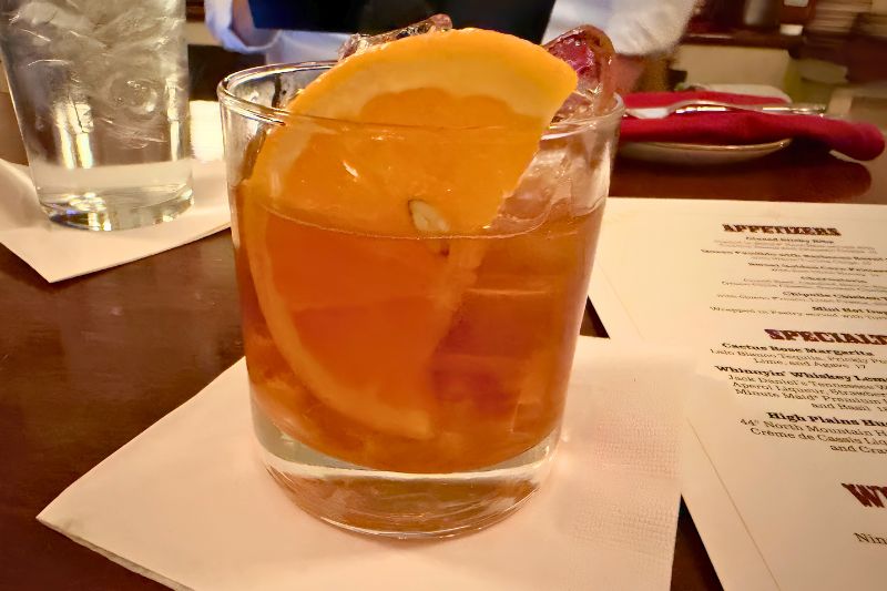 The Diamond Horseshoe Coal'd Fashioned drink 