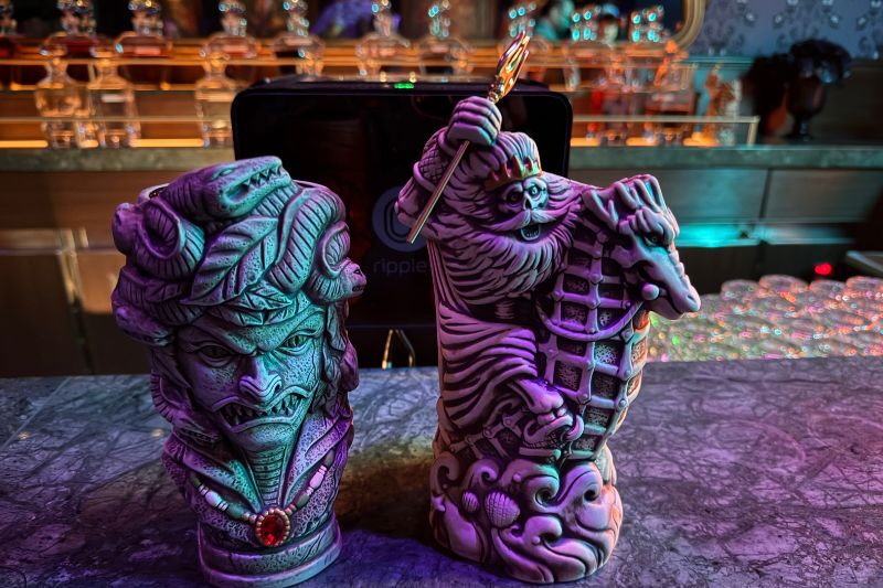 The Siren and Poseidon on a seahorse souvenir mugs Disney Treasure